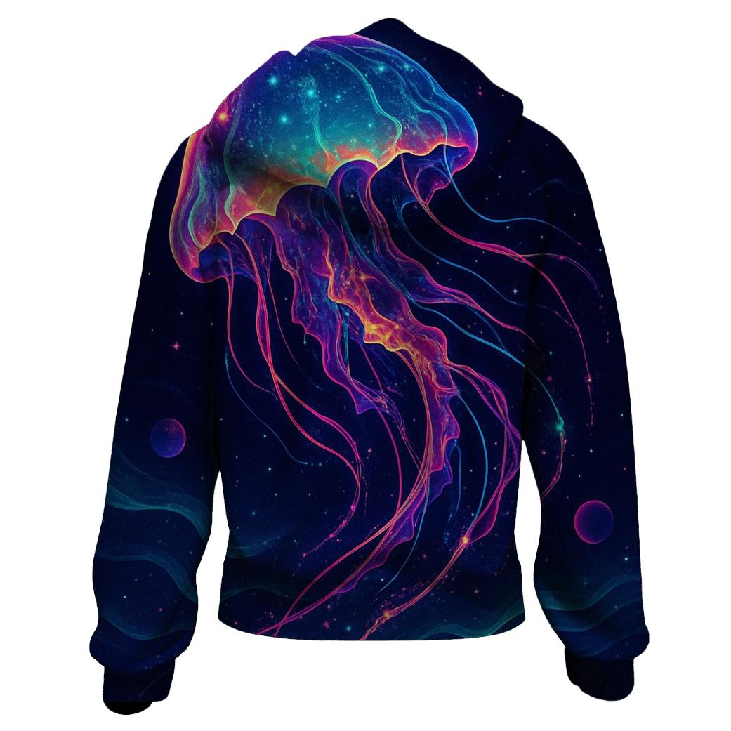 Neon Tide Of The Jelly Nebula zip-up hoodies