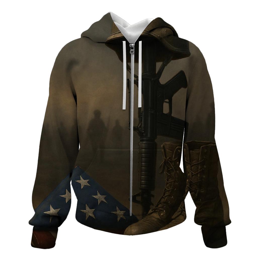 Folded Flag And Silent Rifle Tribute pullover hoodies
