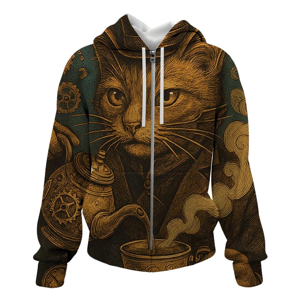Clockwork Tea Ceremony Cat custom hoodies