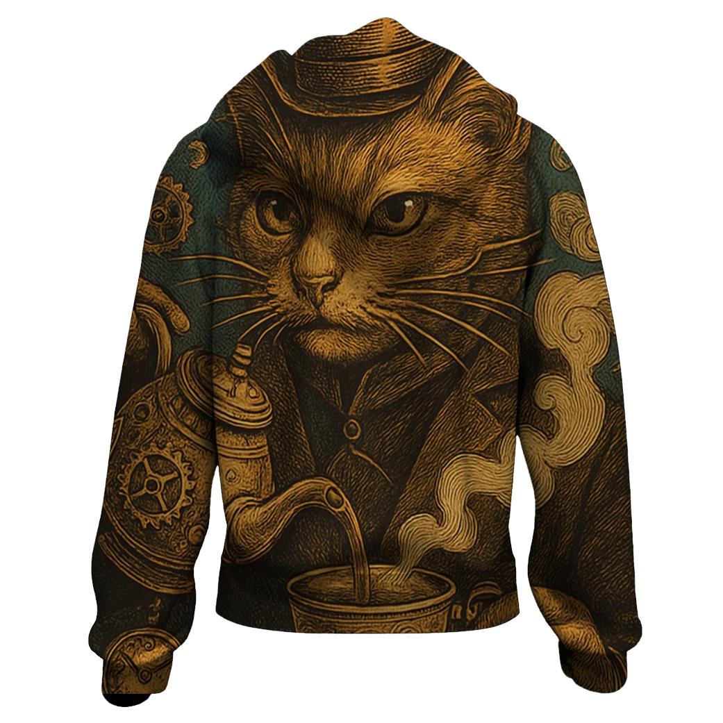 Clockwork Tea Ceremony Cat custom hoodies