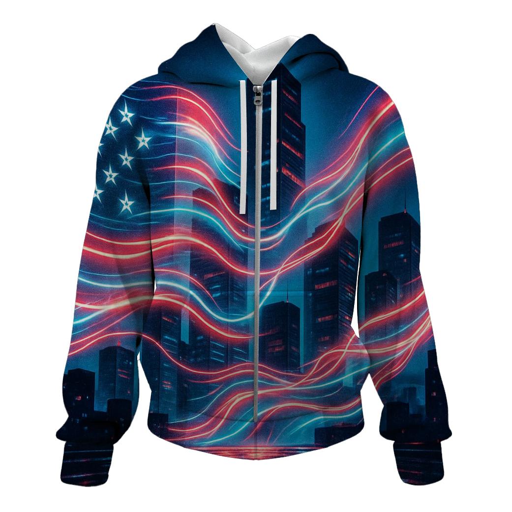 Neon Skyline Flag Drift hoodie trends