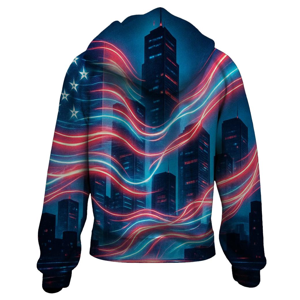 Neon Skyline Flag Drift hoodie trends