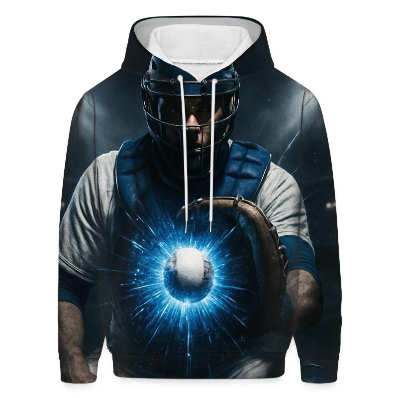 Midnight Catcher Shield Burst printed hoodies