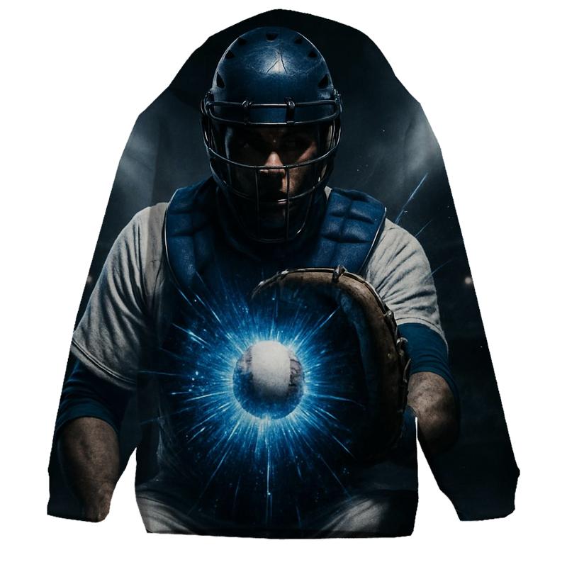 Midnight Catcher Shield Burst printed hoodies