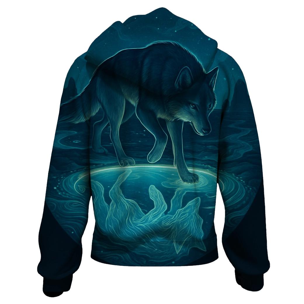 Tideglass Wolf And Moonpool pullover hoodies