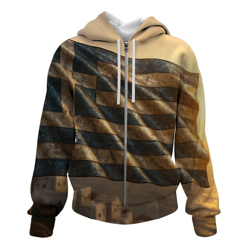 Greece Marble Metallic Flag heavyweight hoodies
