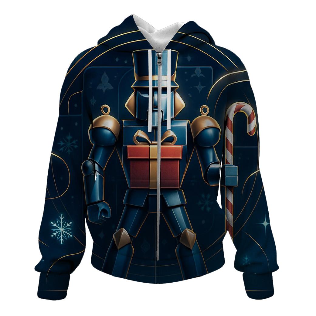Nutcracker Robot Guarding Gift Vault graphic hoodies