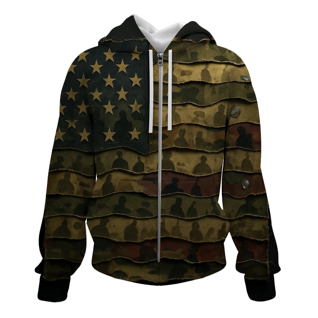 Camouflage Flag Mosaic Of Service graphic hoodies