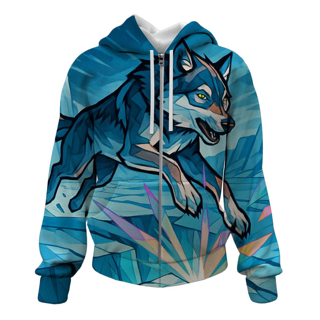Prismatic Glacier Rift Wolf designer hoodies