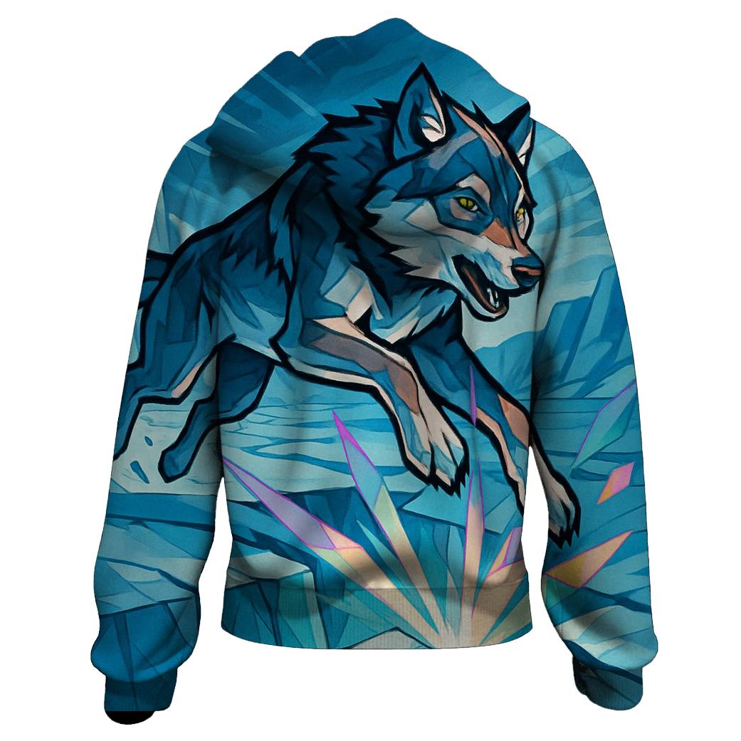 Prismatic Glacier Rift Wolf designer hoodies