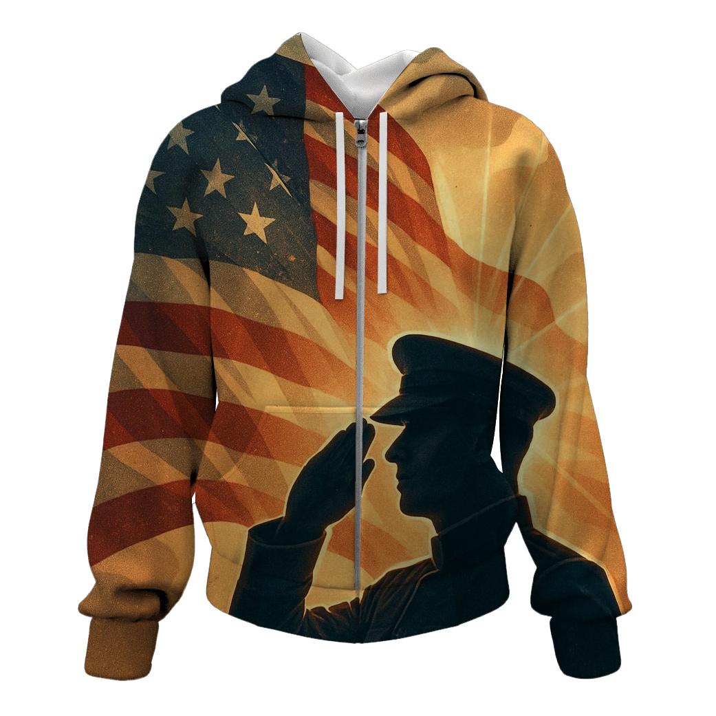 Salute At Sunrise Through Flag Light custom hoodies