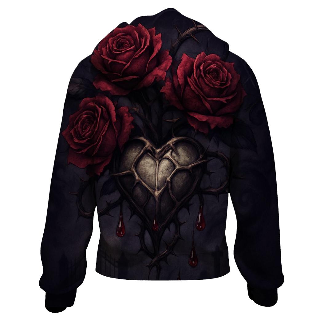 Bleeding Rose Reliquary printed hoodies