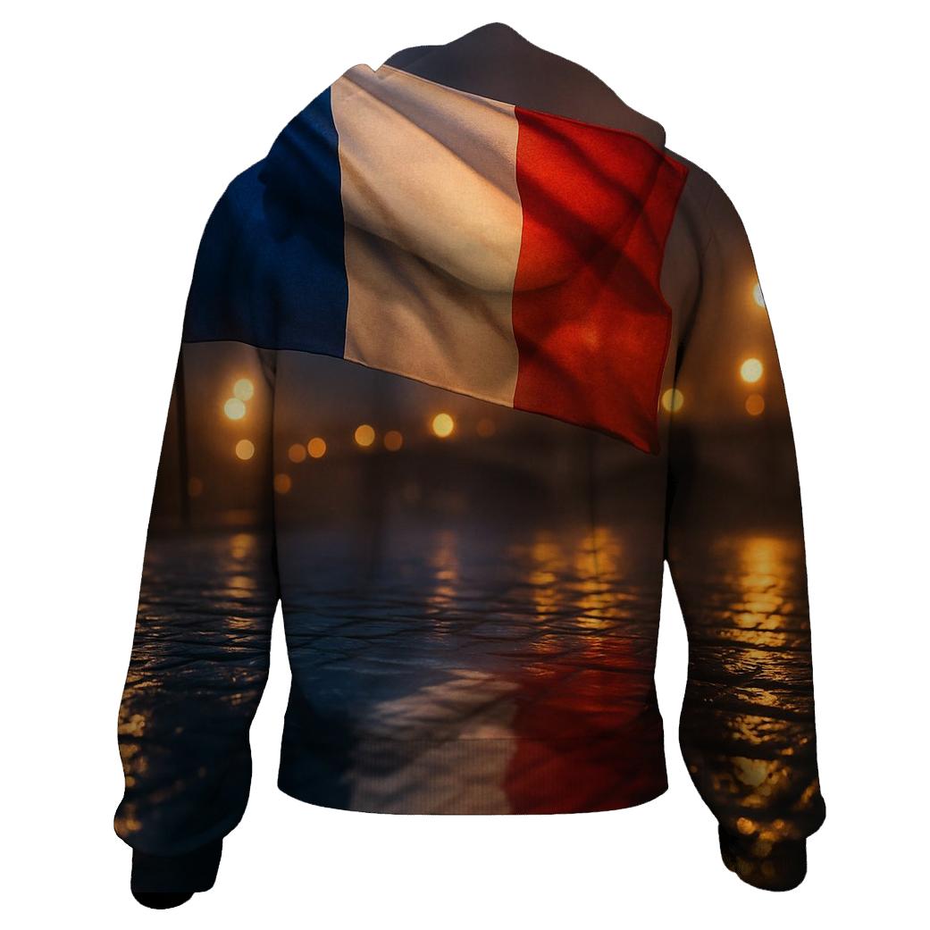 France City Rain Reflection Flag custom hoodies