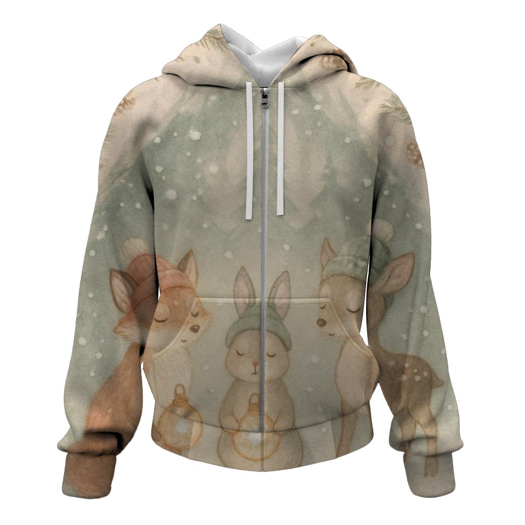 Winter Wildlife Carol In Pine Cathedral hoodie trends