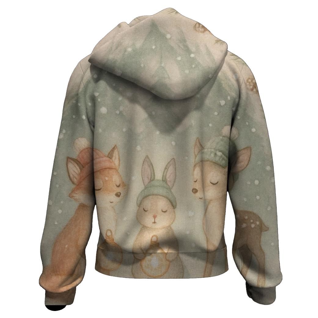 Winter Wildlife Carol In Pine Cathedral hoodie trends