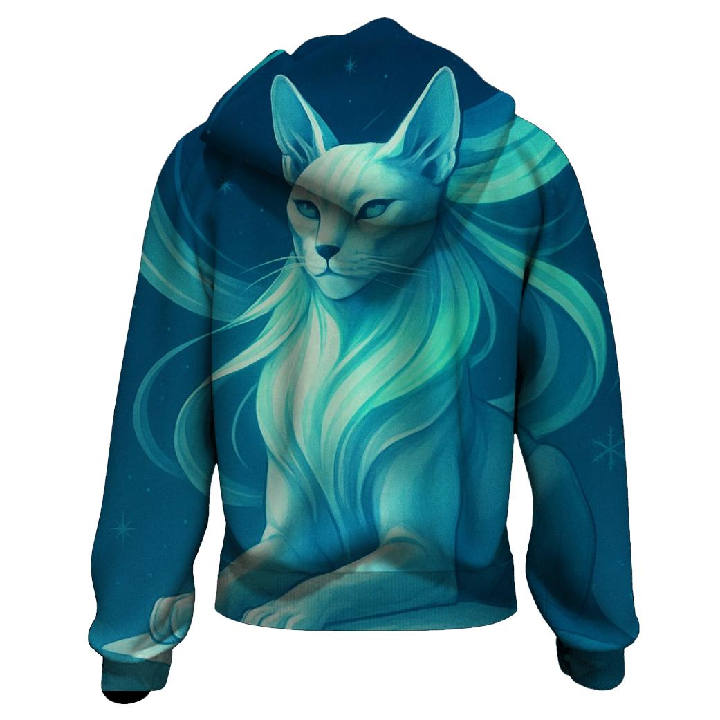 Frozen Aurora Sphinx Cat heavyweight hoodies