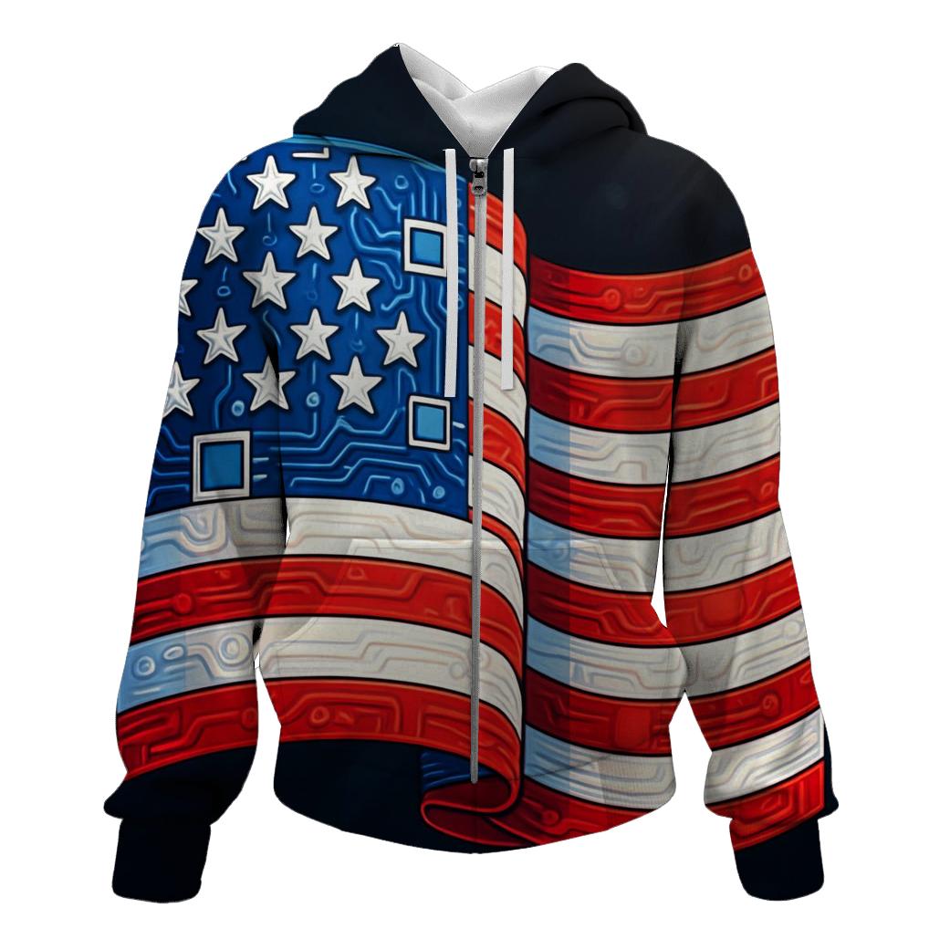 Liberty Circuit Mosaic graphic hoodies