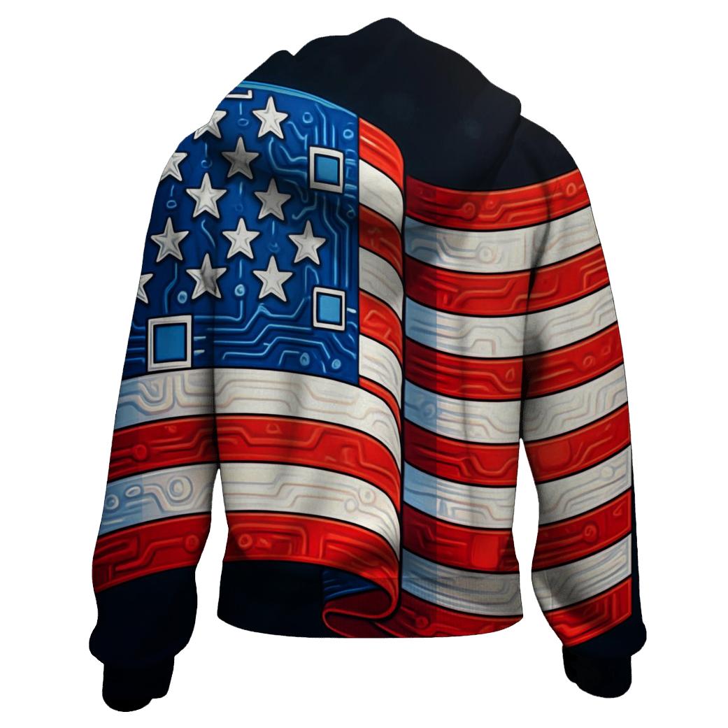Liberty Circuit Mosaic graphic hoodies