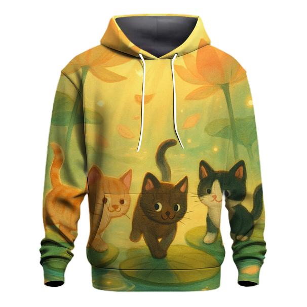 Sunrise Lily Pond Paws designer hoodies