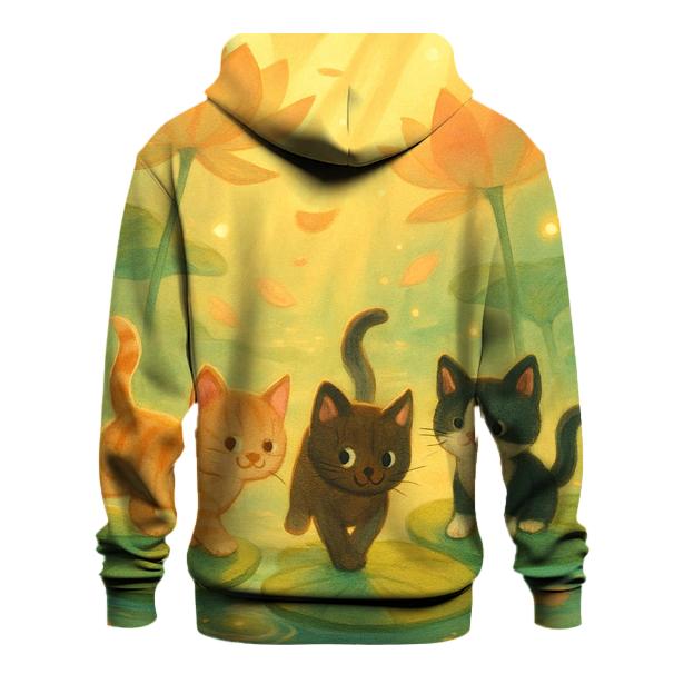 Sunrise Lily Pond Paws designer hoodies