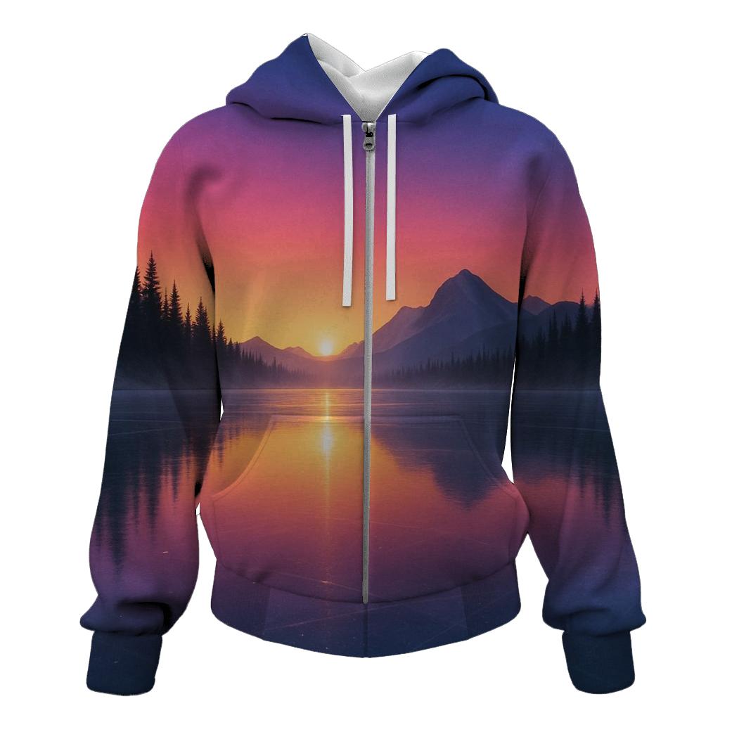 Frozen Lake Roseglow printed hoodies