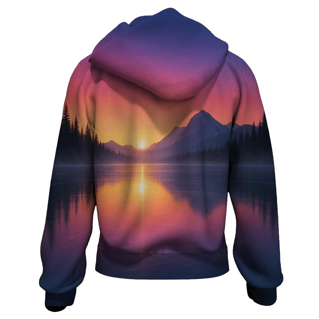Frozen Lake Roseglow printed hoodies