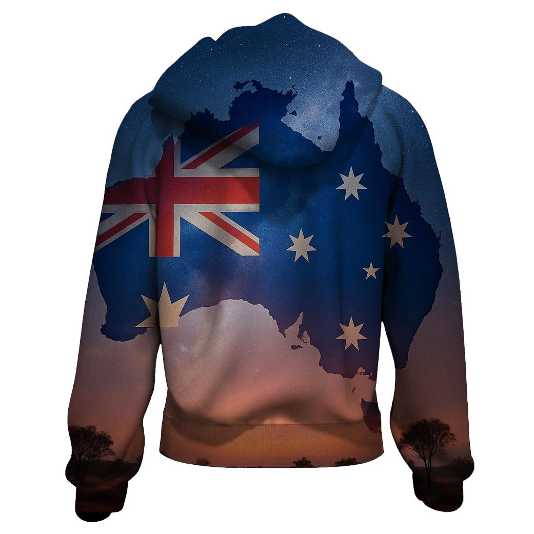 Australia Desert Sky Flag Map lightweight hoodies