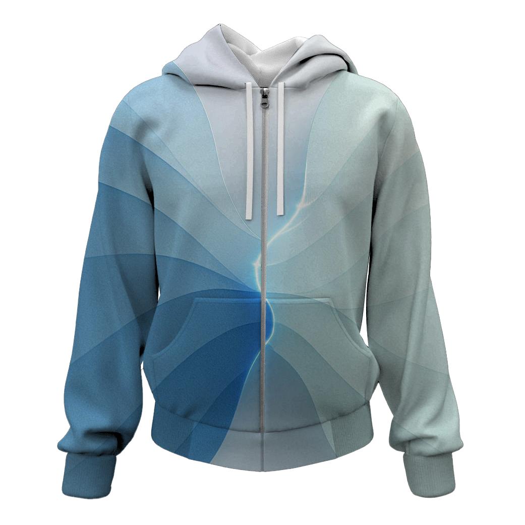 Polar Dawn Wave Sutures embroidered hoodies