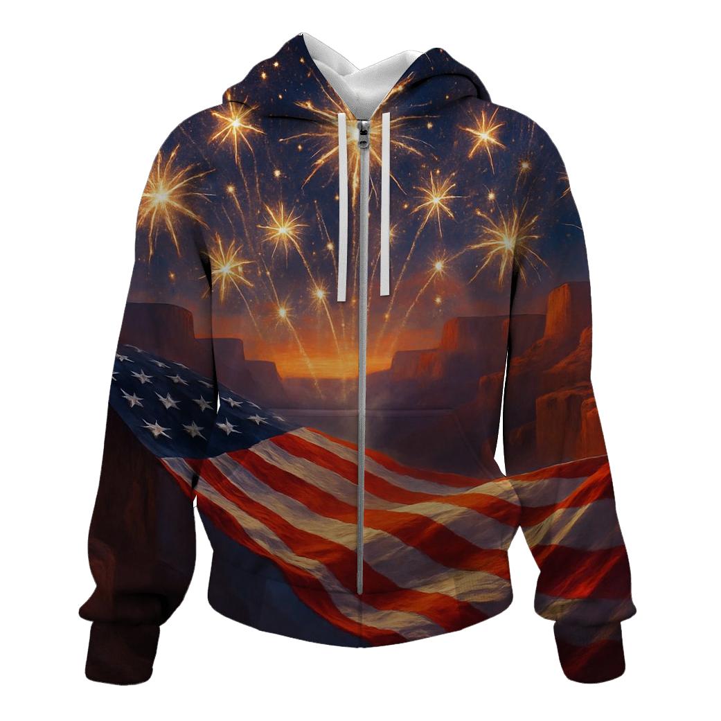 Firework Canyon Flagburst heavyweight hoodies