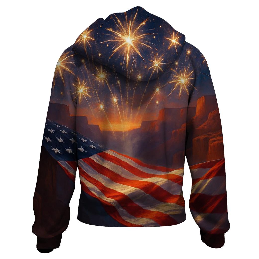 Firework Canyon Flagburst heavyweight hoodies