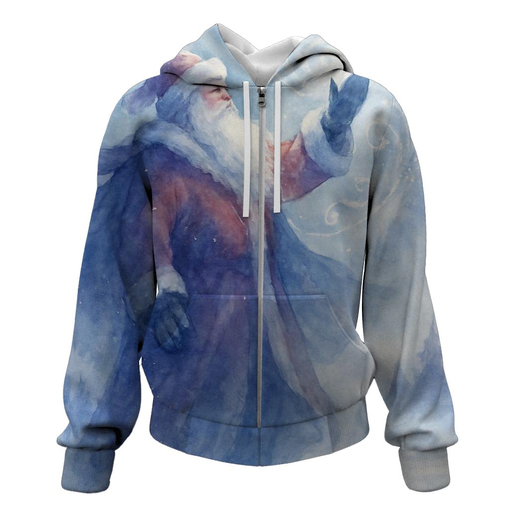 Watercolor Blizzard Guardian Santa hoodie trends