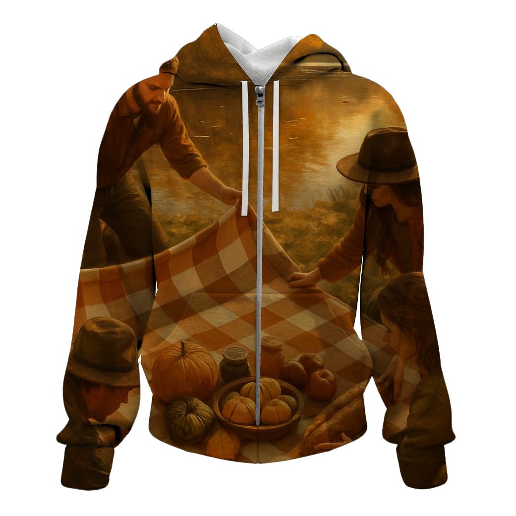 Riverbank Picnic Of Plenty lightweight hoodies