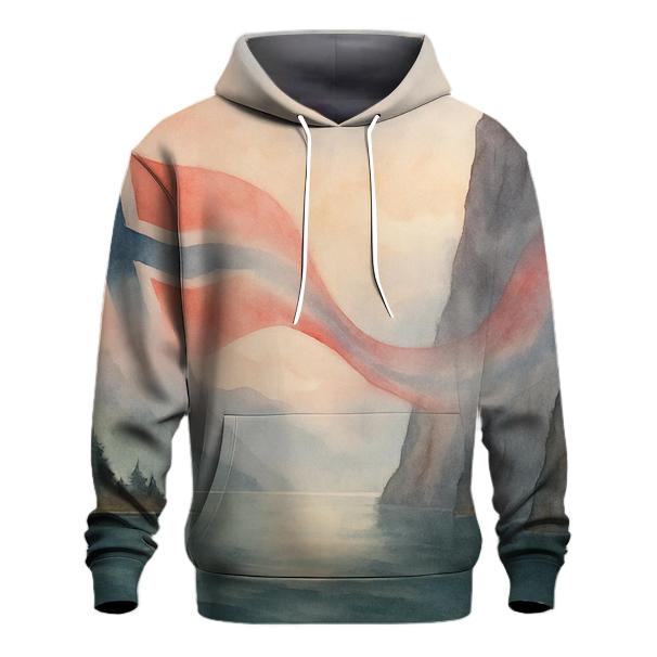 Norway Fjord Ribbon Flag lightweight hoodies
