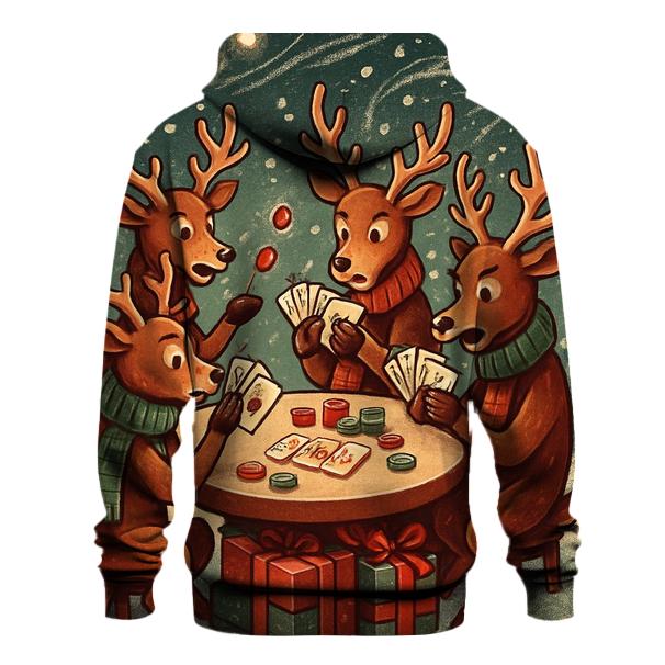 Reindeer Card Game Blizzard Table embroidered hoodies