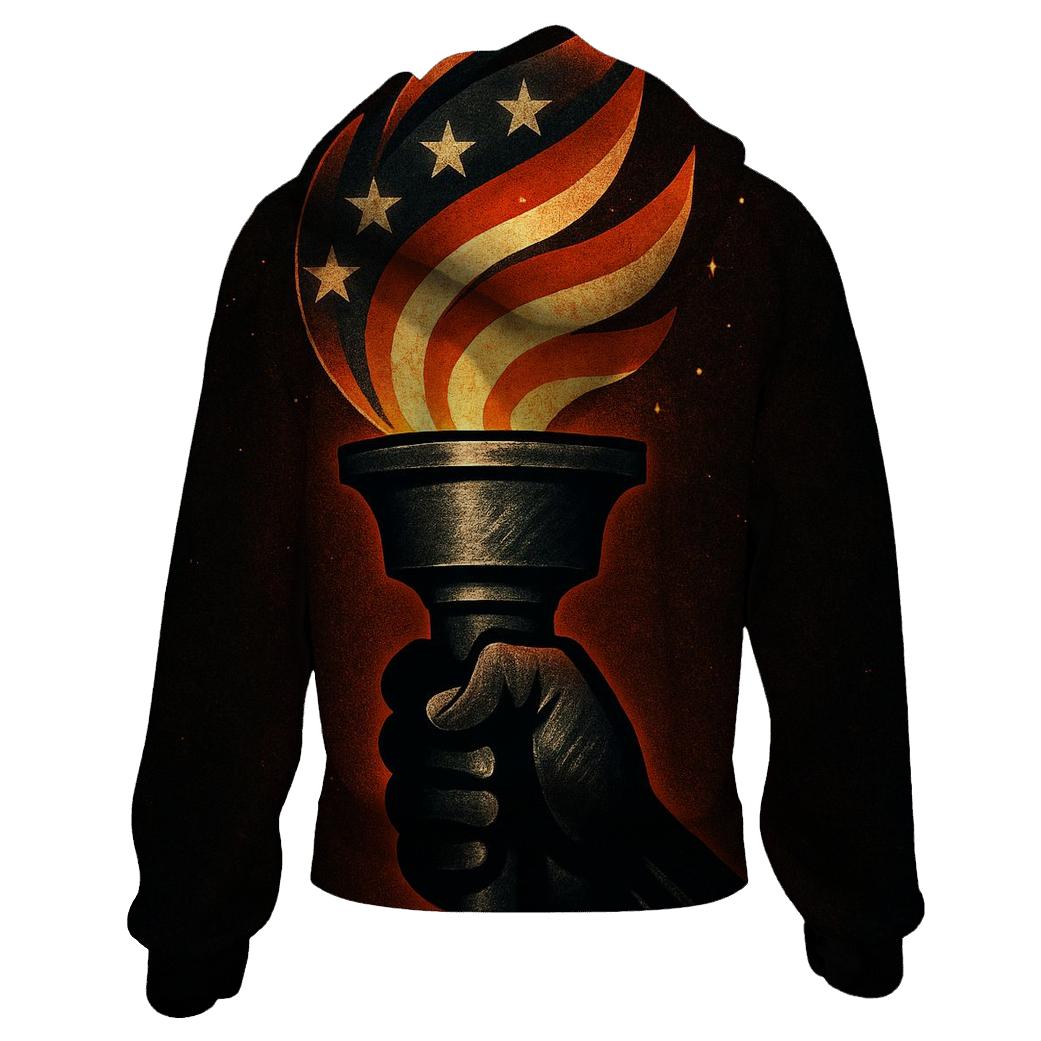 Torch Of Liberty In Steel And Stripes custom hoodies