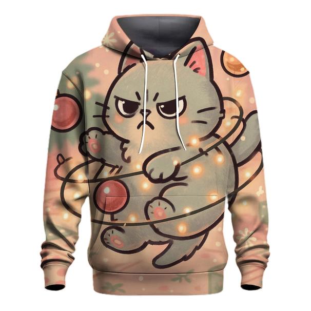 Cat Tangled In Twinkle Garland Orbit hoodie trends