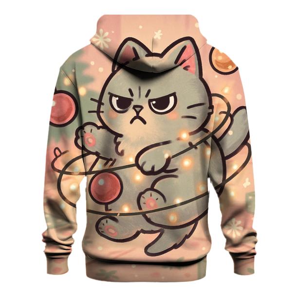 Cat Tangled In Twinkle Garland Orbit hoodie trends