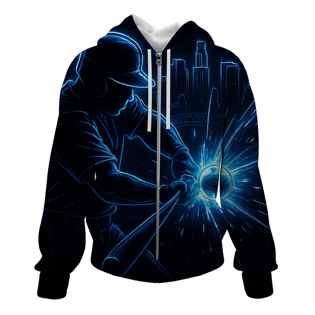 Electric Bat Sparks And Skyline Glow heavyweight hoodies