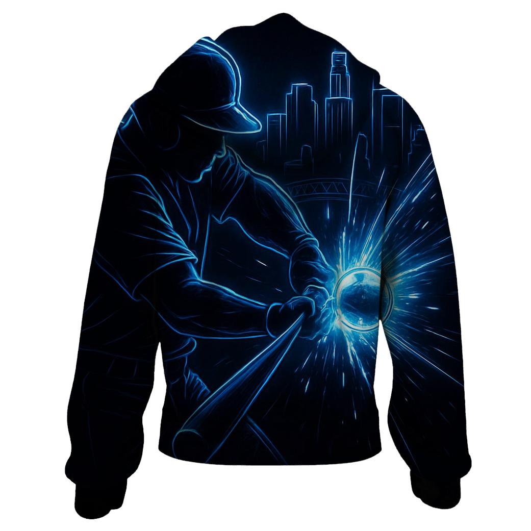 Electric Bat Sparks And Skyline Glow heavyweight hoodies