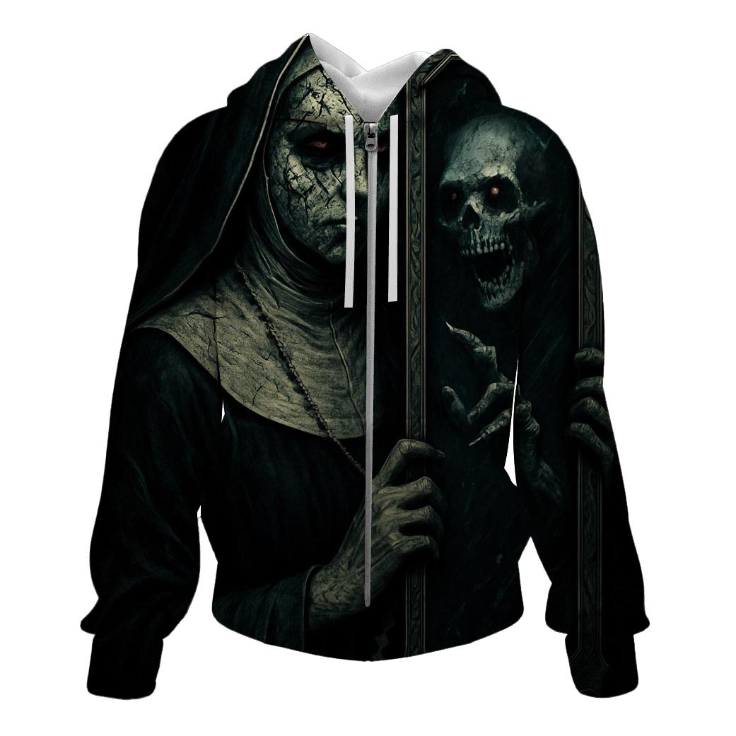 Cursed Mirror Of The Abyssal Nun embroidered hoodies