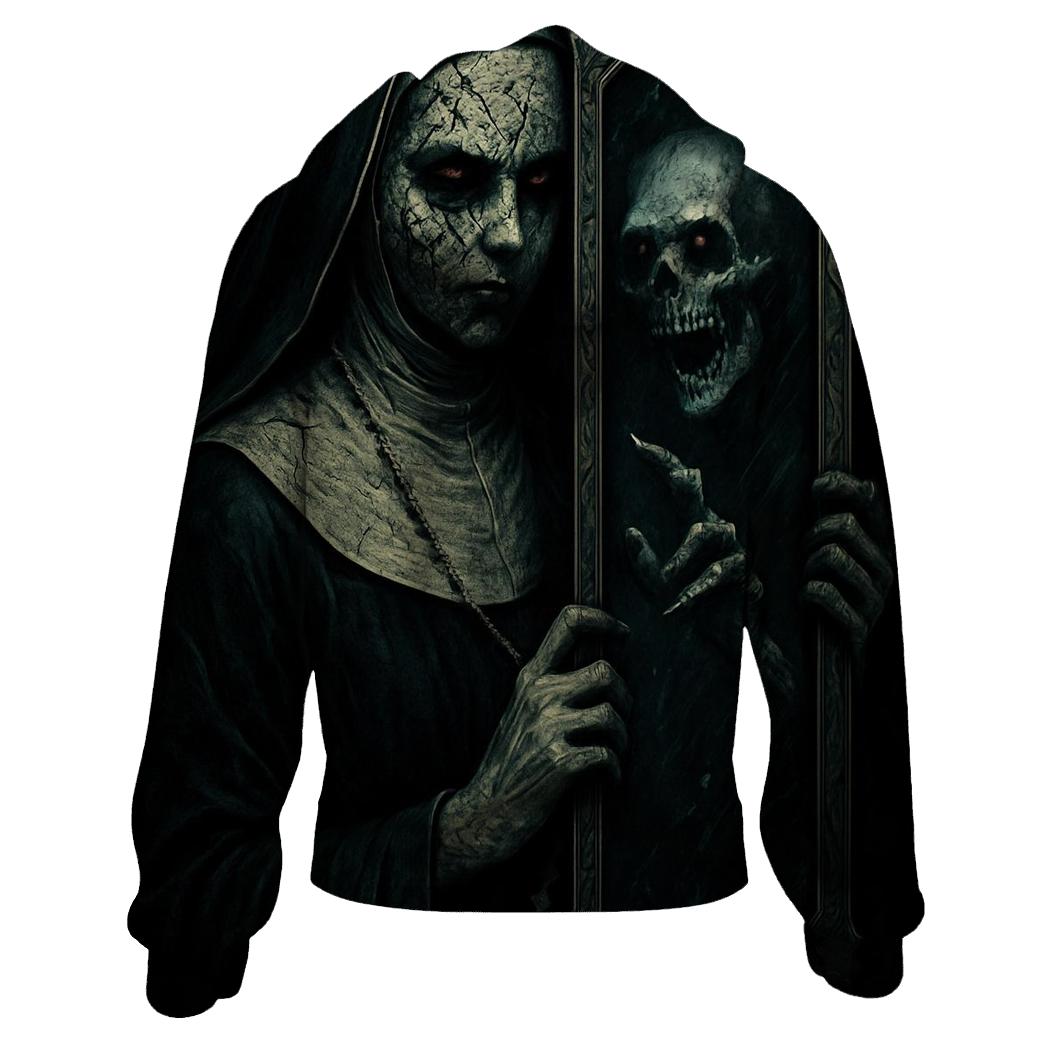 Cursed Mirror Of The Abyssal Nun embroidered hoodies