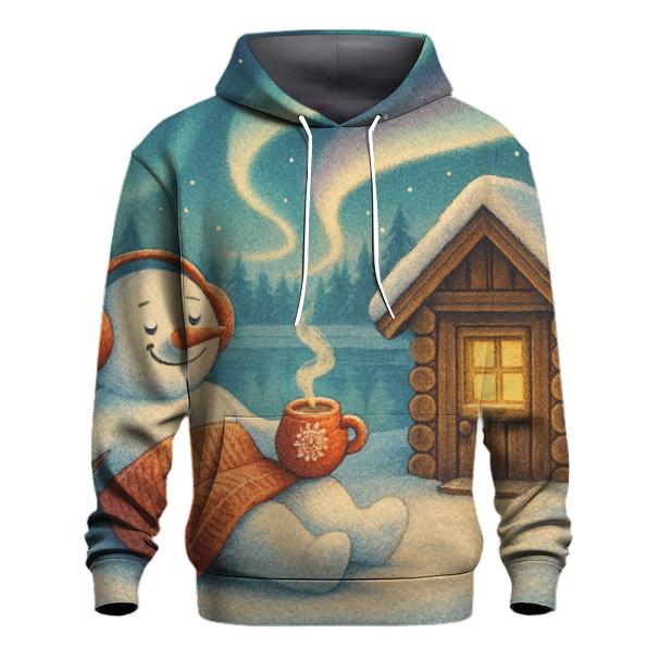 Snowman Sauna By The Northern Lights hoodies fashion