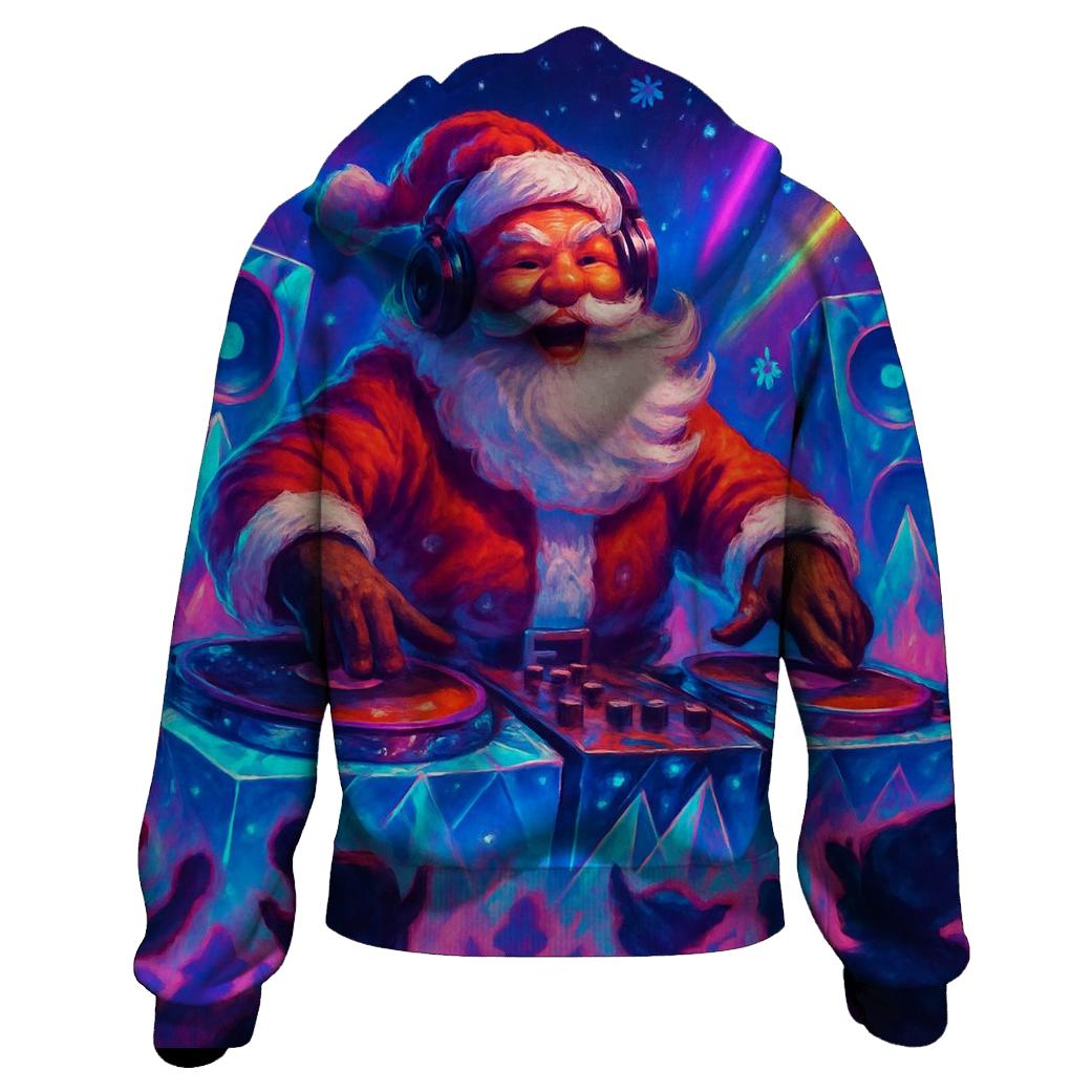 Santa DJ At The North Pole Rave heavyweight hoodies