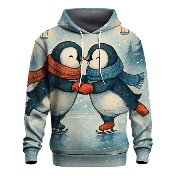 Penguin Ice Skaters On Ornament Lake hoodie styles