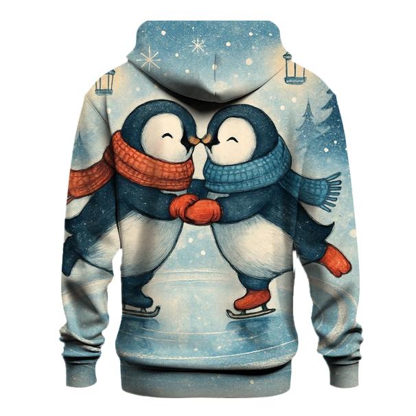 Penguin Ice Skaters On Ornament Lake hoodie styles