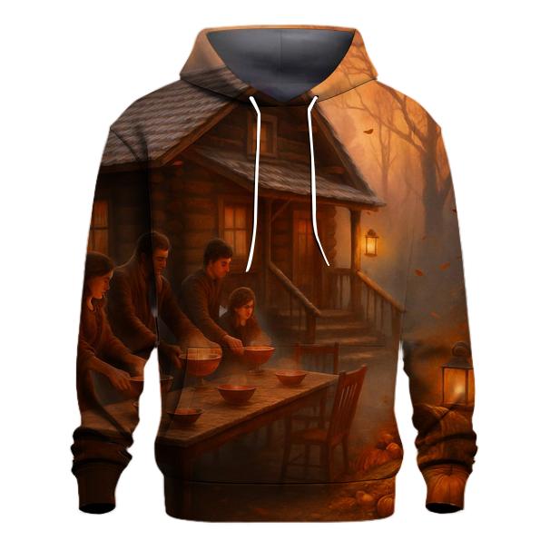 Autumn Cabin Feast Under First Frost graphic hoodies
