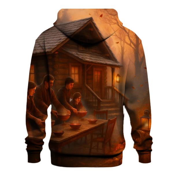 Autumn Cabin Feast Under First Frost graphic hoodies
