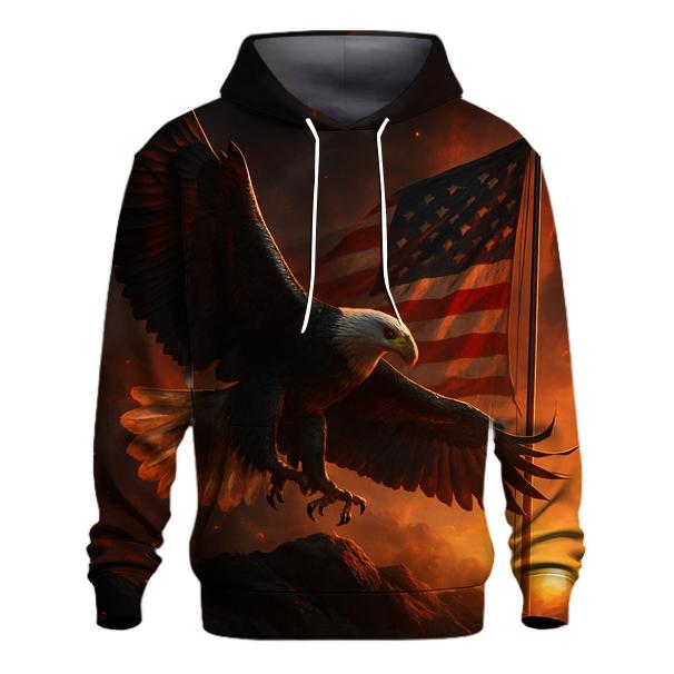 Eagle Over Firelit Flag Ridge heavyweight hoodies