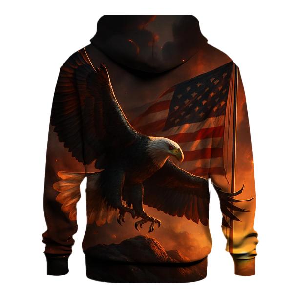 Eagle Over Firelit Flag Ridge heavyweight hoodies