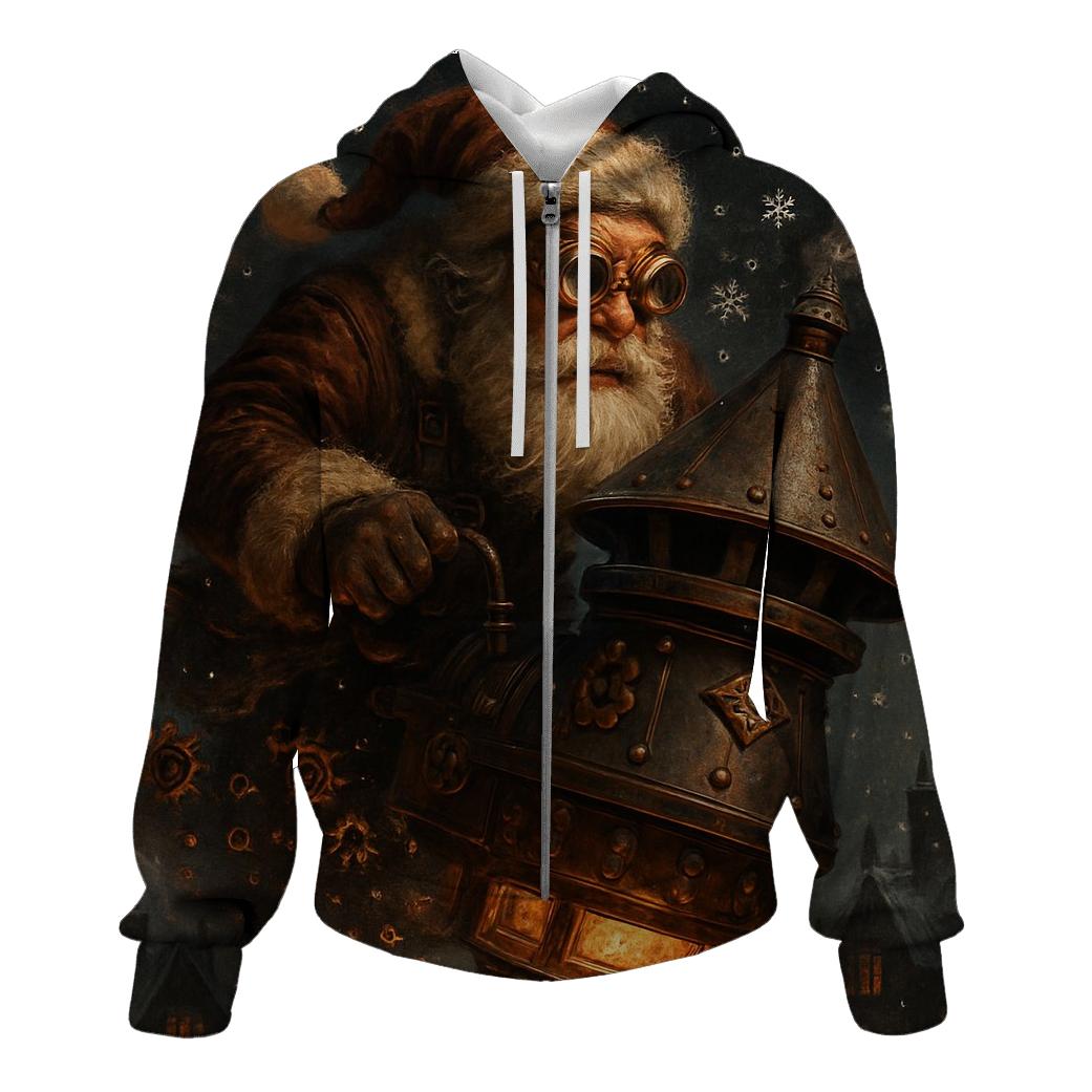 Steampunk Chimney Pilot Santa graphic hoodies